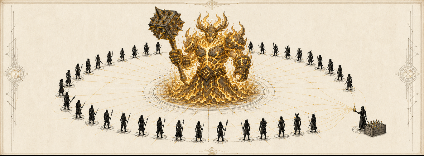 Forty keys, one kill — the raid as proto-guild.