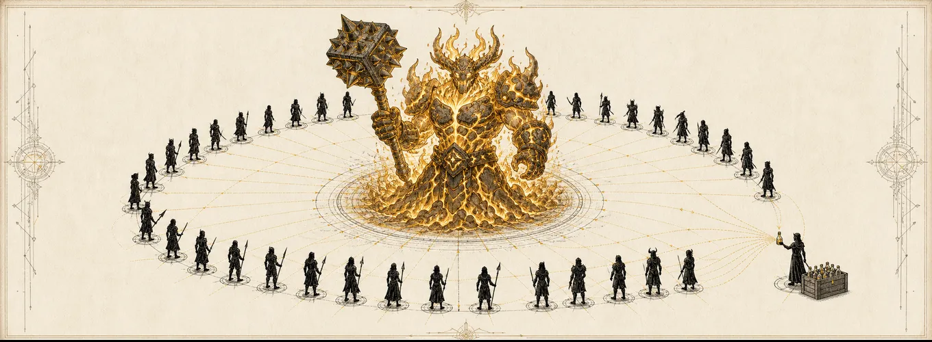 Forty keys, one kill — the raid as proto-guild.
