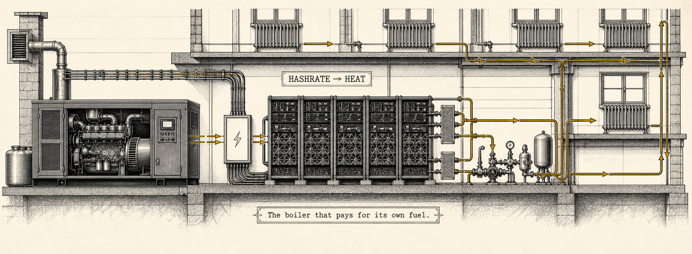 The miner in the basement — hash as heat.