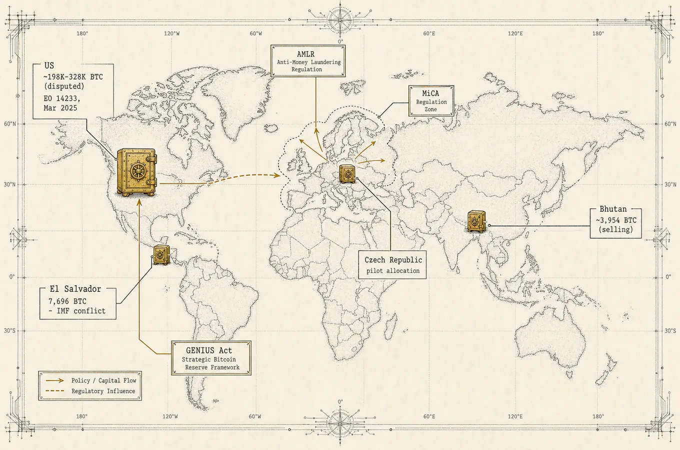 The sovereign stack — who holds what, mid-2026.