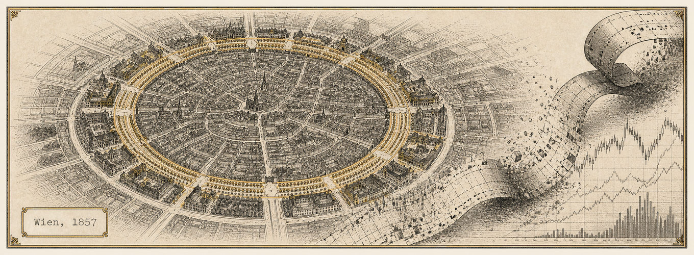 The ring that refused the straight line — Wien, 1857.